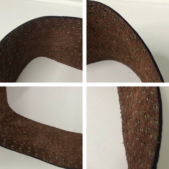 Tons sur Cuir Brown SuedeLeather Crystal Stud Belt main image 7